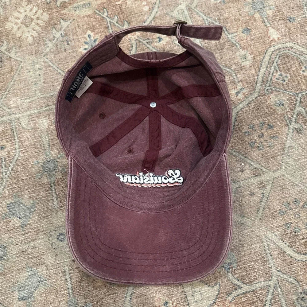 Vintage Style Louisiana Home State Purple Strapback Baseball Hat Cap NEW